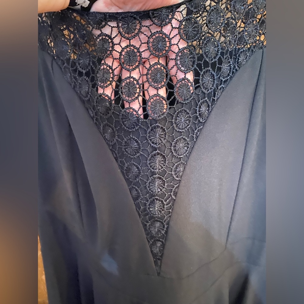 City Chic cocktail dress with sheer deep v and detailing - Picture 2 of 5
